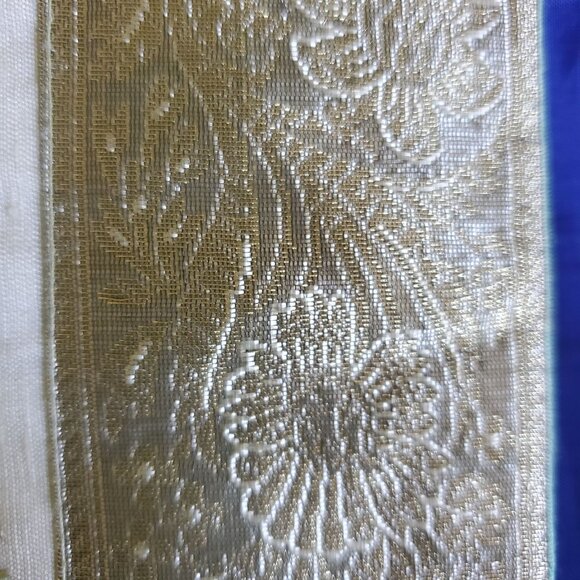 NOS Vtg Silk PillowCover 16x16" Import Embroidered Beaded Sage Jacquard Eclectic - Picture 6 of 10